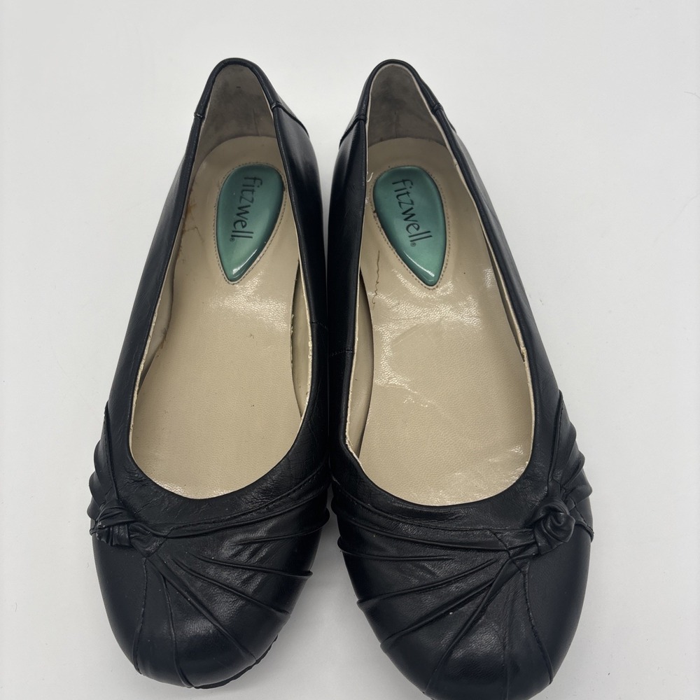 Fitzwell Black Leather Ballet Flats‎ / Comfort Shoes Women's Size 7